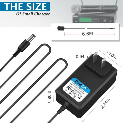 Miniatura 7 de Adaptador de CA compatible de 12 V para Shure SLX4 PGX4 BLX4 BLX88 BLX4R GLXD6 UABiasT PG4 PGX4 PGXD4 SLX4L P2T FP33 Receptores inalámbricos Cable