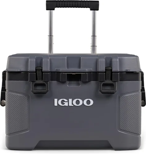 Igloo Trailmate - Hielera con ruedas de 52 cuartos de galón, con carcasa dura aislada, color carbonita Carbonita 52Qt