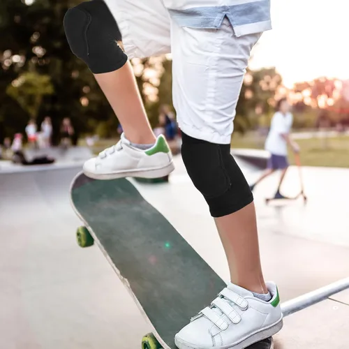 Miniatura 4 de Sibba Rodillera para Niños, Rodillera Elástica Transpirable, Protector de Rodilla de Esponja Acolchada Antideslizante para Voleibol, Danza, Correr