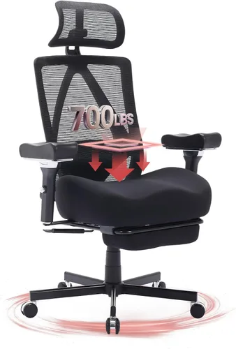 Miniatura 10 de Silla de oficina grande y alta de 700 libras, silla de escritorio ergonómica con cojín grueso de ancho, silla de oficina de malla ejecutiva