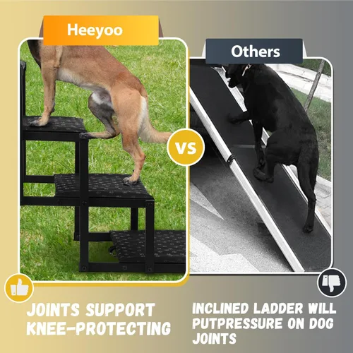 Miniatura 7 de Escaleras para perros para automóvil: rampas plegables para perros grandes con superficie antideslizante, escalones portátiles para perros