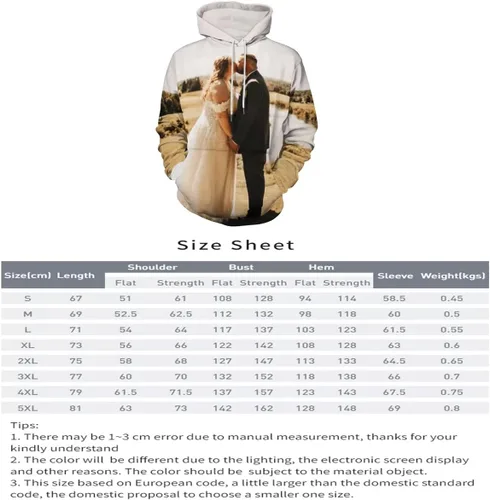Miniatura 6 de Sudadera unisex con capucha personalizada con estampado 3D con bolsillo para hombres y mujeres, diseña tu propio suéter personalizado