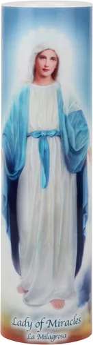 Señora de los milagros, vela LED sin llama de oración devocional