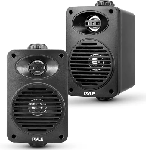 Pyle Par de altavoces Bluetooth de 200 vatios para interiores y exteriores, sistema de altavoces de rango completo de 2 vías de 3.5 pulgadas con