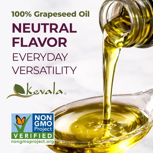 Miniatura 4 de Kevala Aceite de semilla de uva Aceite de semilla de uva prensado sin OMG para cocinar, rico en antioxidantes, cuidado de la piel y el cabello