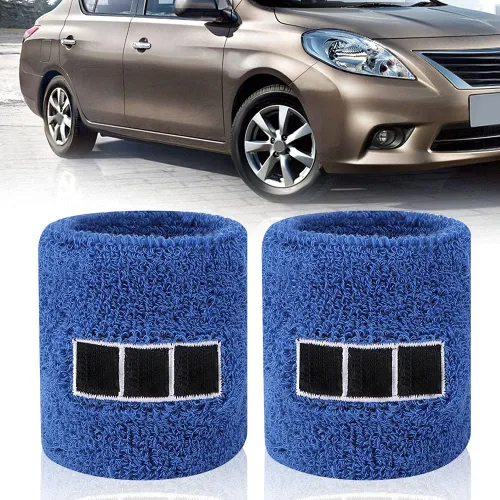 Miniatura 5 de 1 par de depósito de coche freno embrague aceite cubierta calcetín azul #2 decoración exterior del coche (azul HKS par para la venta)