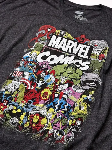 Miniatura 2 de Marvel Camiseta para hombre de los Vengadores Comics Crew, Azul marino jaspeado