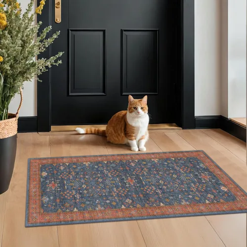 Miniatura 22 de Alfombra Boho Negra para Sala de Estar - Alfombra de Área Lavable de 10x14 Pies, Alfombras de Comedor para Debajo de la Mesa, Alfombra Suave de Pelo
