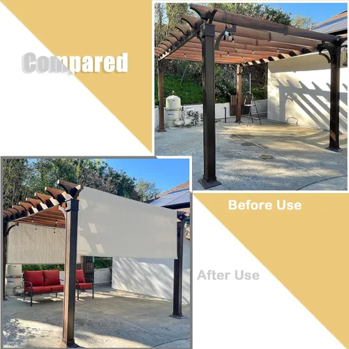 Miniatura 5 de Alion Home Toldo universal transpirable para pérgola – Toldo de repuesto para pérgola – Cubierta de sombra ajustable para exteriores con varillas
