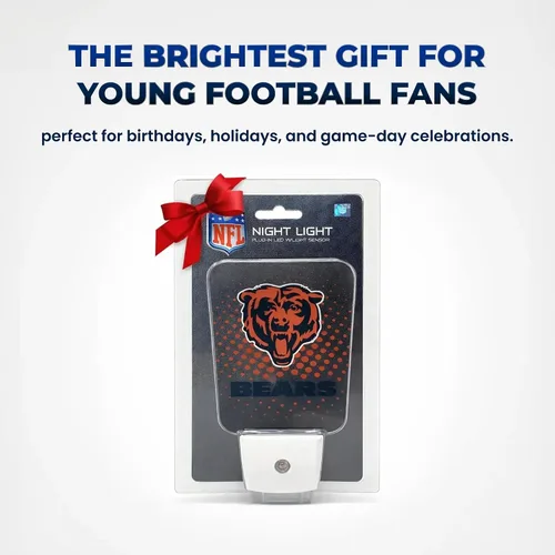 Miniatura 7 de Party Animal Luz nocturna LED del equipo de la NFL, con sensor automático y 3 ajustes de luz, diseño delgado de 5 pulgadas que se adapta a enchufes