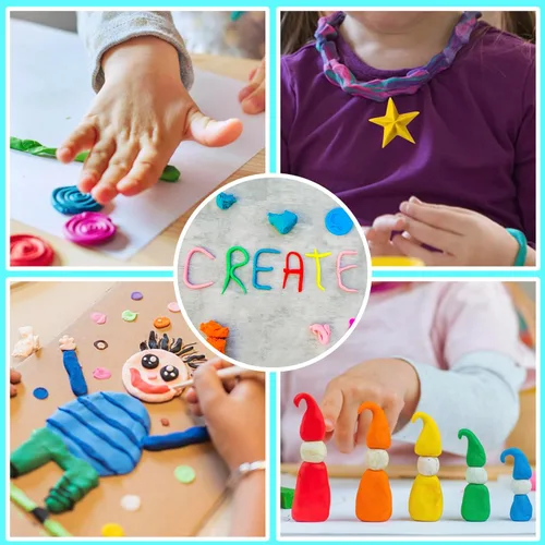 Miniatura 5 de Kit de arcilla de modelado - Arcilla de secado al aire de 40 colores, arcilla de moldeo DIY con herramientas, manualidades artísticas para niños