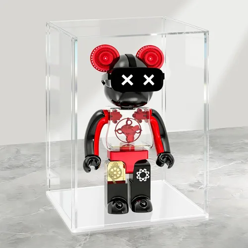 Miniatura 11 de LANSCOERY Vitrina de Acrílico, Caja de Exhibición Ensamblable para Coleccionables, con Diseño a Prueba de Polvo y Sin Costuras, Base Negra de Negro