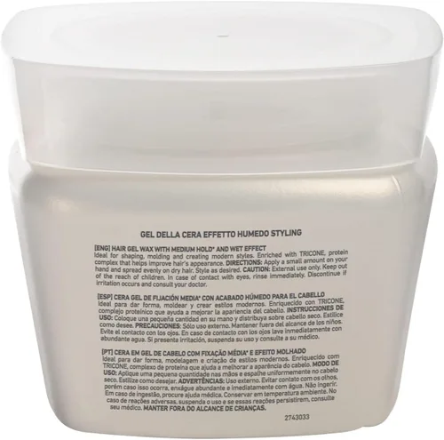 Miniatura 7 de Tec Italy Gel Della Cera Effetto Humedo Gel para el cabello de fijación media para todo tipo de cabello, acabado de aspecto húmedo, define