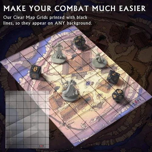 Miniatura 2 de CZYY Juego de 2 alfombrillas de juego acrílicas de 1 pulgada, cuadrícula cuadrada, tablero de mapa de batalla de 6 x 8 pulgadas, transparente