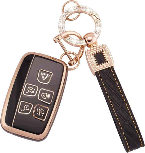 Miniatura 62 de Ekala para Honda Funda para Llavero con Llavero de Cuero, 5 Botones Carcasas de Teclas de TPU Suave Compatibles con Honda Civic Accord Pilot CR-V