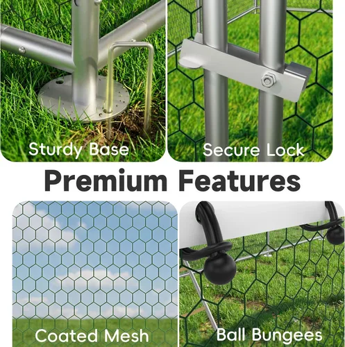 Miniatura 5 de Gallinero grande de metal para pollos con percha para posarse, gallinero de entrada para aves de corral, casa para patos, corral para pollos