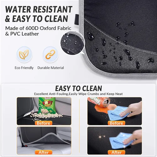 Miniatura 5 de Gimars Protector de asiento de automóvil, 2 unidades, cojín EPE grueso XL, impermeable, tela 600D, funda para asiento de automóvil infantil