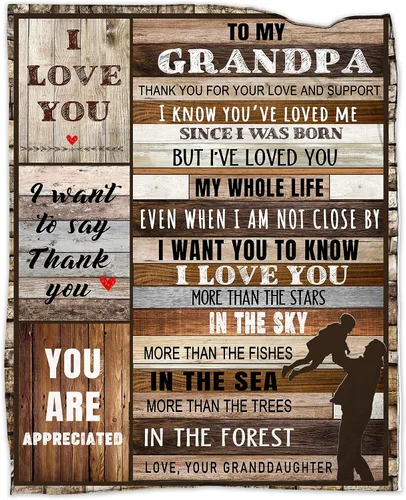 Regalos de cumpleaños para abuelo, regalo para el abuelo de parte de su nieta, manta de franela suave y acogedora de Navidad para el día del abuelo,