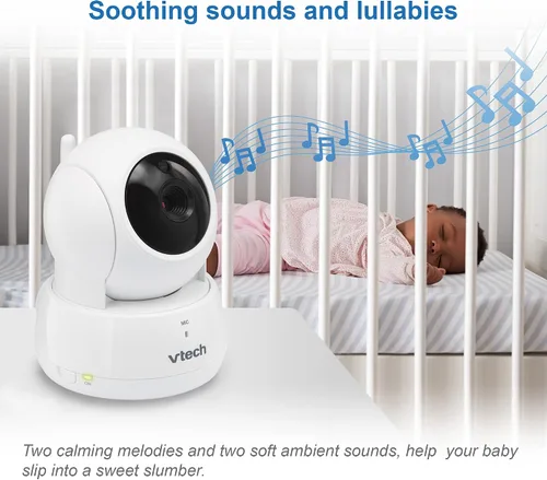 Miniatura 9 de VTech VM923-2 Monitor de bebé, pantalla de 2.8 pulgadas, rango de 1000 pies, panorámica-inclinación-zoom, visión nocturna, audio de 2 vías, sensor