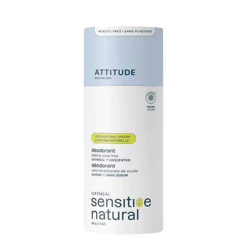 Miniatura 8 de ATTITUDE Desodorante sin bicarbonato de sodio para pieles sensibles con avena y aceite de argán, verificado por EWG, sin aluminio, sin plástico, 3