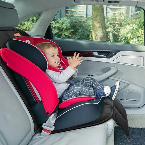 Miniatura 7 de SMART ELF Protector de asiento de automóvil [1 unidad] Protector de automóvil grande para asientos infantiles con acolchado más grueso y bolsillos
