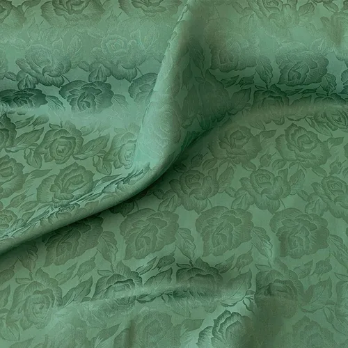 Brocado tela jacquard entretejida Noble seda de morera satén vintage elegante rosa patrón de tela para disfraces Cheongsam Kimono 114X50cm, verde
