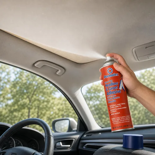 Miniatura 6 de Permatex 27828 Body Shop - Adhesivo de techo resistente, adhesivo en aerosol de alta resistencia, reparación de piezas interiores desprendidas