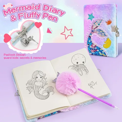 Miniatura 6 de Cherry Tale Regalos de sirena para niñas de 6 a 8 años, regalos de graduación de jardín de infantes para niñas de 4 a 6 años, juego de regalos