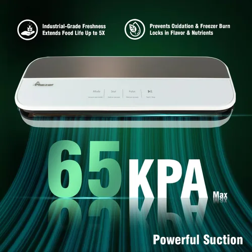 Miniatura 3 de Máquina selladora al vacío, sellador automático de alimentos de sellado rápido, potente succión de 65 KPA con 4 modos (seco/húmedo/sellado/manual)