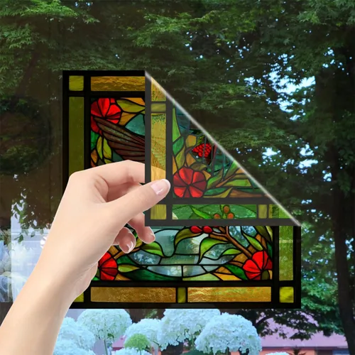 Miniatura 6 de 4 hojas de colibrí de gran tamaño para ventana, adhesivos anticolisión para evitar golpes de pájaros en vidrio, calcomanías de vinilo no adhesivas