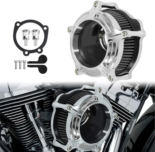 Miniatura 20 de Filtro de aire CNC para motocicleta Filtro de aire Limpiador de sistema de admisión (D-Para M8 Touring 17-23, Softail 18-24)