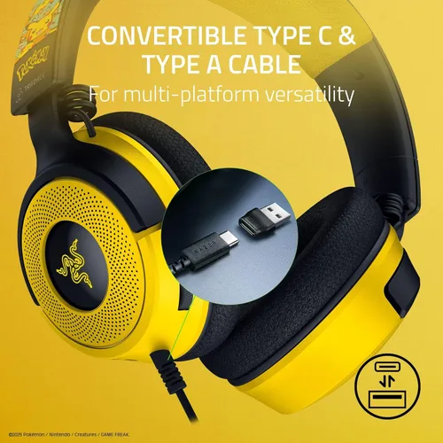 Miniatura 6 de Razer Kraken V4 X Wired Gaming Headset: 40 mm Drivers - Cardioid Mic - Memory Foam Cushions - Chroma RGB Lighting - Type C & Type A Cable - for PC