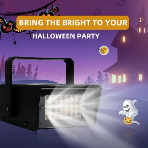 Miniatura 3 de ENUOLI Mini Luz Estroboscópica - 32 Bombillas LED Superbrillantes para Halloween, Control de Velocidad de Parpadeo Variable, Luces Intermitentes