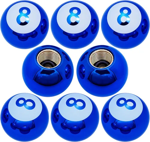Miniatura 66 de 4 piezas tapas de vástago de válvula de neumático estilo bola 8, cubiertas universales de vástago de válvula de neumático con núcleo de cobre a
