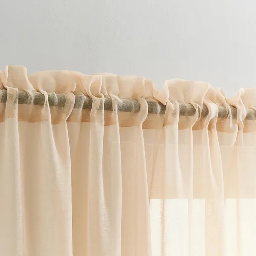 Miniatura 71 de Cortinas para ventana cortinas blancas traslúcidas de 90 pulgadas de largo, 2 paneles de cortinas de tul, paneles de ventana para cortinas de Blanco