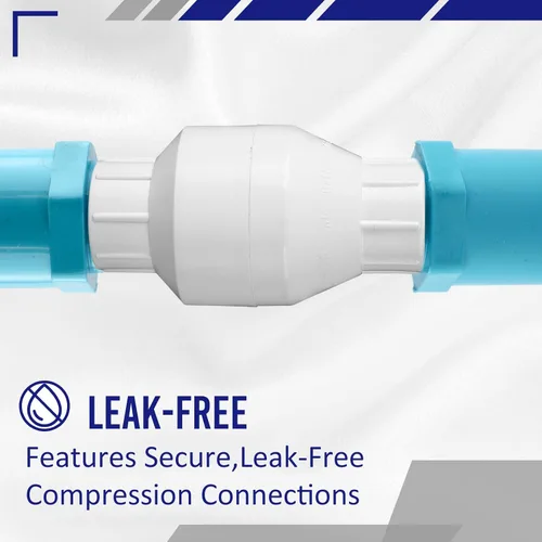 Miniatura 4 de Geetery Válvula de Retención en Línea de PVC Conexiones con Solvente Plástico Blanco Prevención de Reflujo Accesorios de Tubería Check Socket
