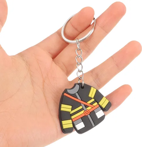Miniatura 9 de Llavero de bombero para camión de bomberos, bolsa colgante de bombero, recuerdos de fiesta, decoración de cumpleaños para niños, 3.54 pulgadas