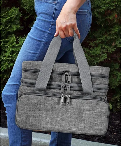 Miniatura 8 de Organizador de Accesorios de Costura SINGER (Solo Bolsa) – Bolsa de Almacenamiento de Costura Portátil de Doble Capa 2 Fundas Desmontables y 18