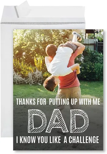 Miniatura 20 de Andaz Press Tarjeta divertida jumbo para el día del padre de 8.5 x 11 pulgadas con sobre, variedad de bromas de papá, regalo del día del padre