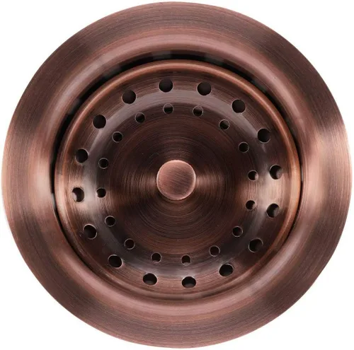 Miniatura 2 de KONE - Conjunto de drenaje para fregadero de cocina de 3-1/2 pulgadas con cesta de colador/tapón, todo de acero inoxidable, cobre antiguo, duradero