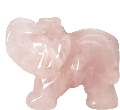 Miniatura 8 de Fekuar Figuras de elefante de cristal curativo talladas a mano de 1.5 pulgadas, escultura de estatua de animal de bolsillo de la suerte, decoración