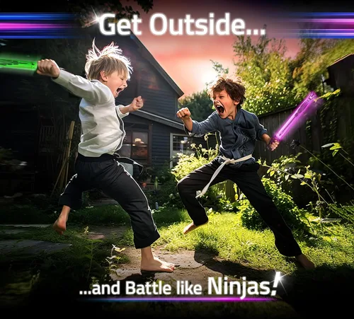 Miniatura 2 de Los juguetes ninja conocen a las espadas samuráis en la batalla resplandeciente, juguetes ninja para niños de 8 a 12 años, 2 a 4 jugadores, juego