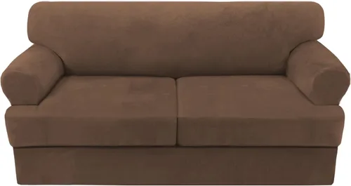 Miniatura 10 de H.VERSAILTEX Funda para sofá de 2 piezas, fundas para sillón con cojines en forma de T, funda para sofá de terciopelo grueso, protector de muebles