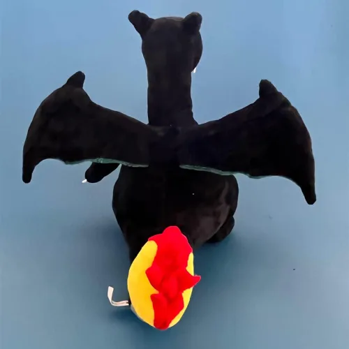 Miniatura 3 de CHAOZI0 Dragón de peluche con alas malvadas, dragón que respira fuego, juguete de peluche de dragón de fuego, almohada, compañero para niños