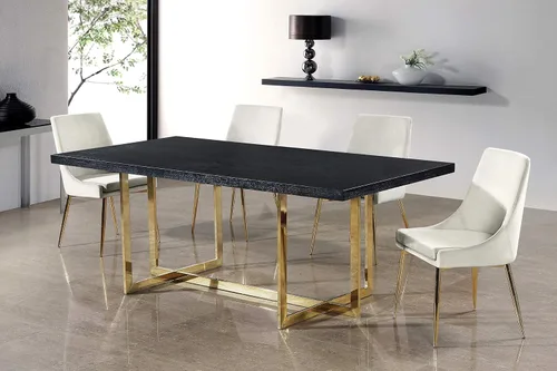 Miniatura 2 de Meridian Furniture Karina Collection Modern - Silla de comedor contemporánea tapizada de terciopelo con patas de metal resistentes.