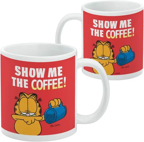 Miniatura 2 de Garfield Show me the Coffee! Taza de café de cerámica, tazas de regalo novedosas para café, té y bebidas calientes, 11 onzas, color blanco