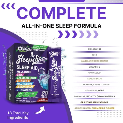 Miniatura 3 de Sleep Aid Melatonina Polvo triptófano glicina raíz de valeriana magnesio para el sueño bálsamo de limón L teanina glicinato de magnesio zinc ayuda