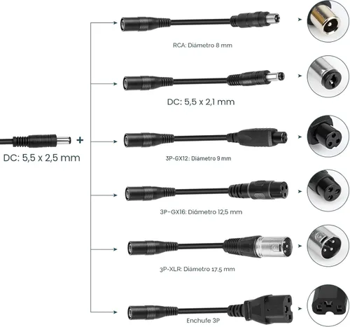 Miniatura 3 de Cargador de scooter eléctrico certificado SGS de 42 V 2 A, reemplazo universal con 7 enchufes, compatible con cargador GOTRAX/Jetson/Voyage