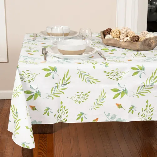 Miniatura 23 de EVERYDAY LUXURIES Mantel cuadrado impermeable de 52 x 52 pulgadas, resistente a las manchas y a las arrugas, mantel decorativo de vinilo de campos