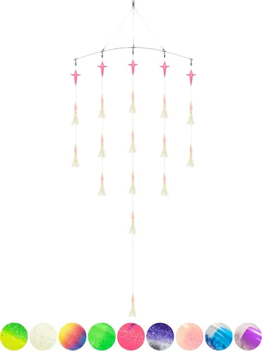 Miniatura 15 de BLUEWING Barra esparcidora de pesca de 18 pulgadas/36 pulgadas con calamares de bulbo de 6 pulgadas/9 pulgadas, pájaros de arrastre de 5.28 pulgadas